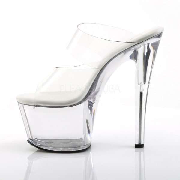 7 inches Heel, 2 3/4 inches All Vegan PF Two Band Slide — image 3 of 4