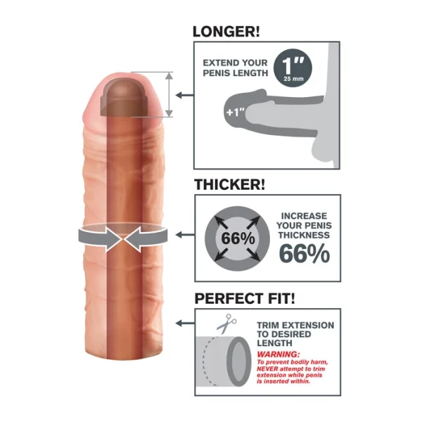 Fantasy X-tensions Mega 1" Penis Extension - Vanilla