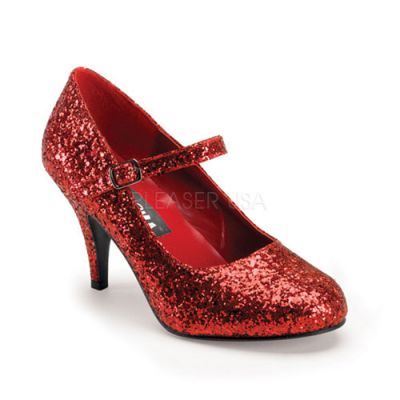 GLINDA 50G Red Glittre Mary Jane Shoe Glitter Heel 3 SIZE 10 FINAL SALE