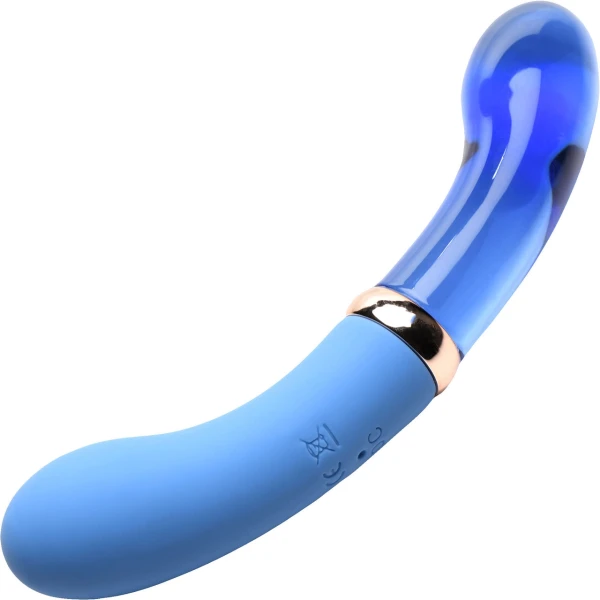 Prisms Bleu Dual Ended Silicone and Glass G-Vibe