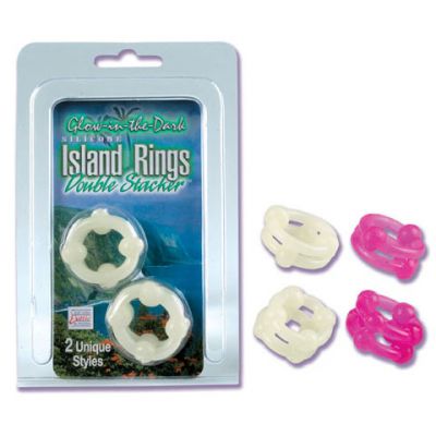 Silicone Island Ring Double Stacker Glow in the Dark