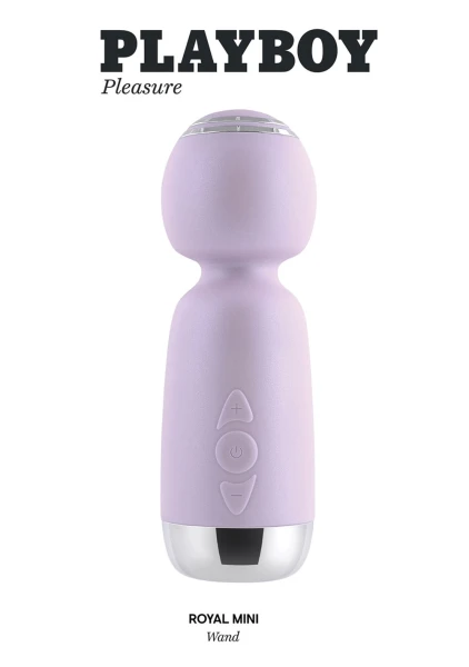 Playboy Pleasure Royal Rechargeable Silicone Vibrating Mini Massage Wand - Lavender