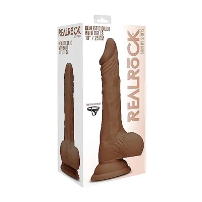 Realistic Suction Dildo With Balls Brown 9 8 Inch