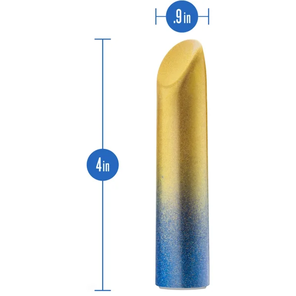 Power Of Love Ukraine Rechargeable Waterproof Power Vibe By Blush - Gold & Blue