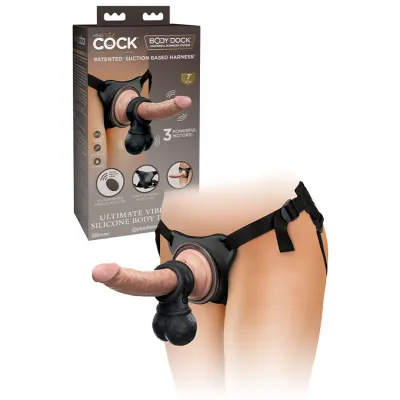 Pipedream 7 King Cock Elite Ultimate Vibrating Silicone Body Dock Kit