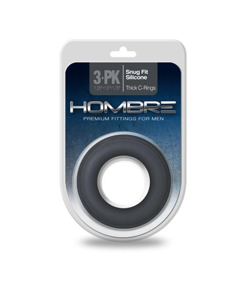 Hombre Snug Fit Silicone C-Rings, 3 Pk