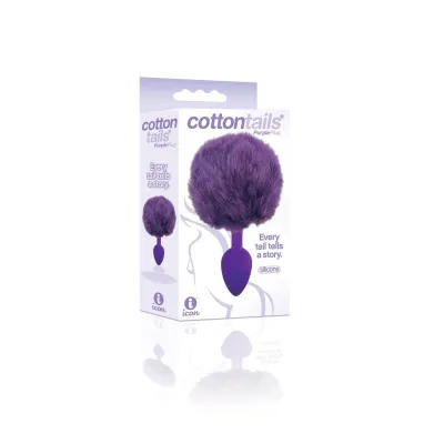 The 9 s Cottontails Silicone Bunny Tail Butt Plug Purple