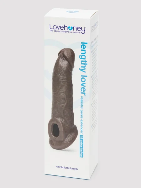Lovehoney Real-Feel Penis Extender 1.5 Inch with Ball Loop - Flesh Brown