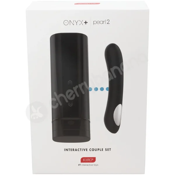 Kiiroo Onyx+ Interactive Masturbator & Black Pearl 2 Vibrator Couples Set