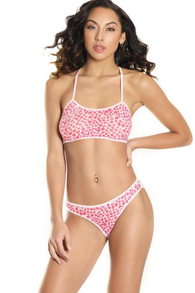 Coquette Oh My Heart Bralette with Cage Panty