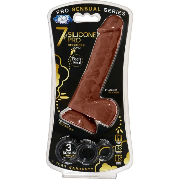 Cloud 9 Pro Sensual Premium Silicone 7 Inch Suction Cup Dildo - Chocolate