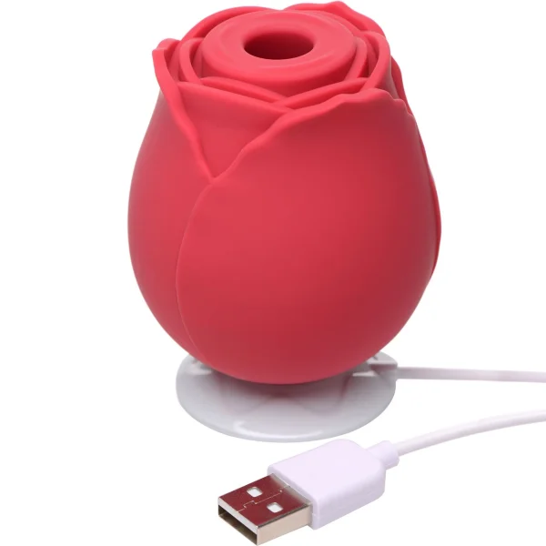 The Rose Rechargeable Clitoral Pressure Wave Stimulator By Pleasure Engine - Red