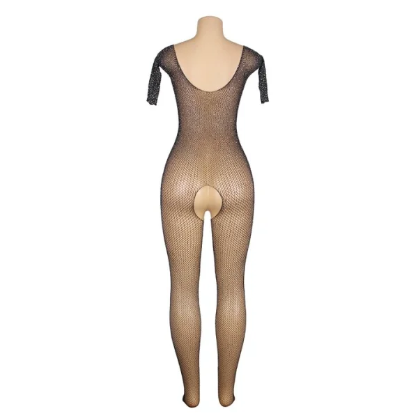 Bondara Flirt Off-the-Shoulder Crotchless Diamante Bodystocking
