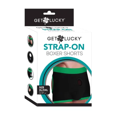 Get Lucky Strap on Boxer Shorts Xlarge xxlarge Black green