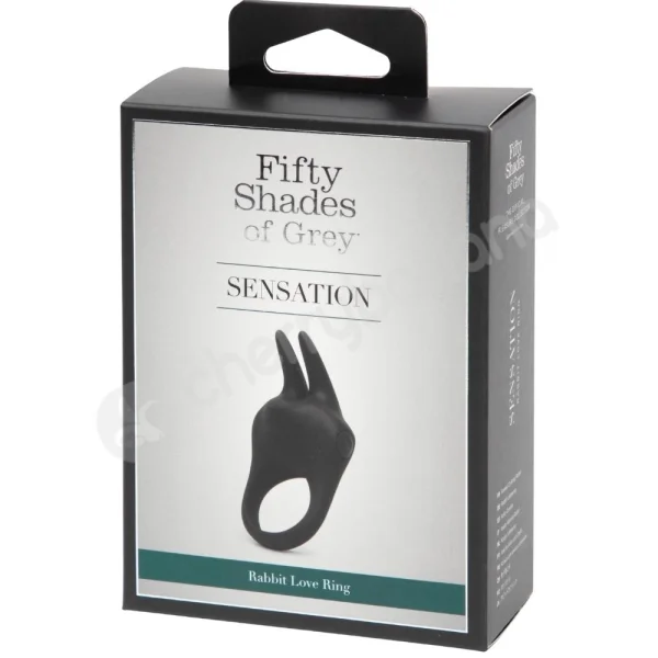 Fifty Shades Of Grey Sensation Rechargeable Black Vibrating Rabbit Love Cockring
