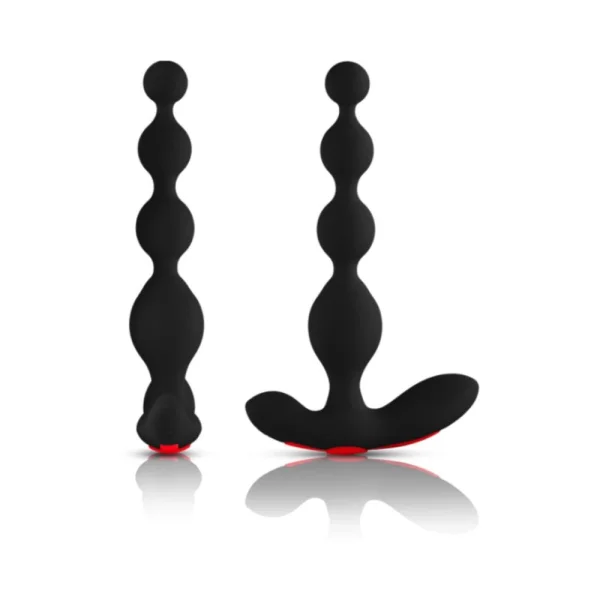 Forto Vibrating Anal Beads Black