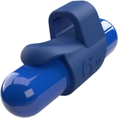4T FingO Slim Silicone Fingertip Bullet Vibrator By Screaming O Blueberry