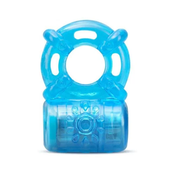 Stay Hard - Rechargeable 5 Function Cock Ring - Blue — image 5 of 16