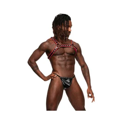 Male Power Man s Leather Leo Black red O s