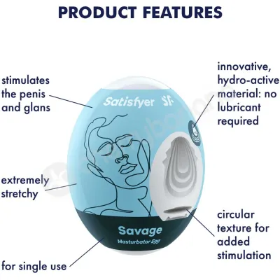 Satisfyer Savage Penis Masturbator Single Egg