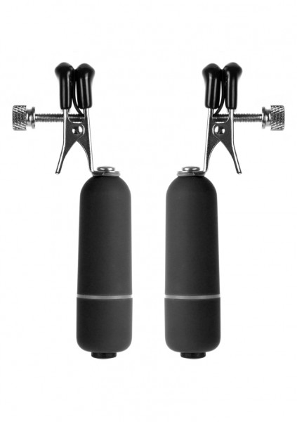 Vibrating Nipple Clamps - Black