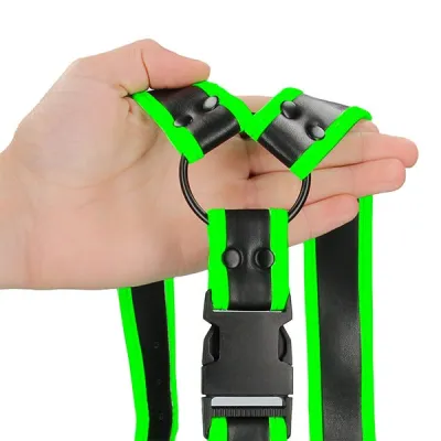 Ouch Glow In The Dark Bonded Leather Buckle Harness