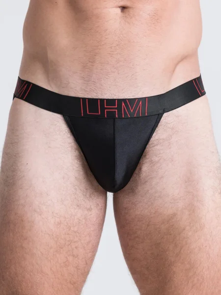 LHM Black Shiny Microfibre Jockstrap