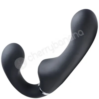 Strap U Black 10x Mighty Rider Vibrating Strapless Strap on