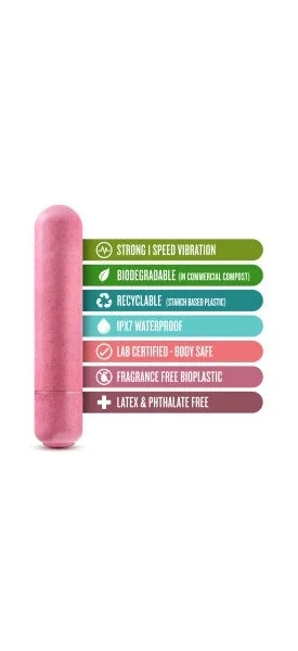 Gaia Eco Bullet Biodegradable & Recyclable Mini Vibrator By Blush Novelties - Coral