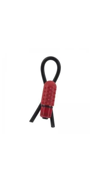 10 Function Vibrating Silicone Stud Lasso Cock Ring Red