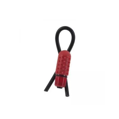 10 Function Vibrating Silicone Stud Lasso Cock Ring Red