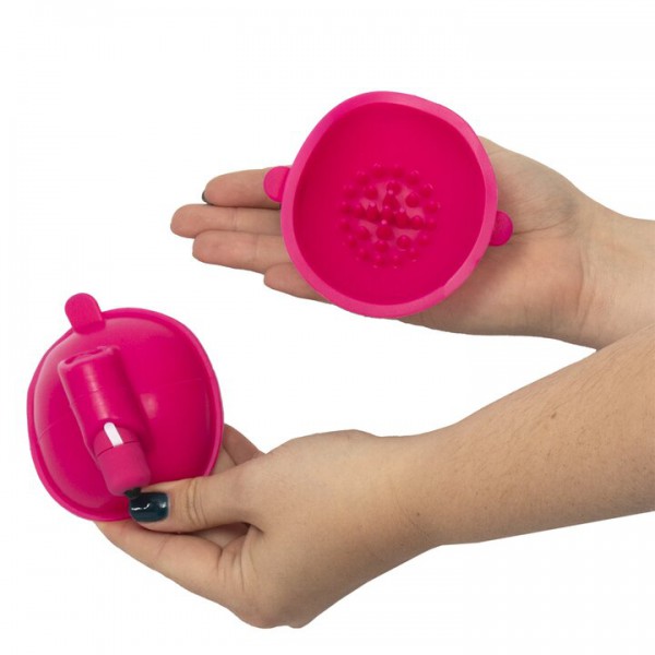 Fizzing Pink Vibrating Silicone Nipple Cups