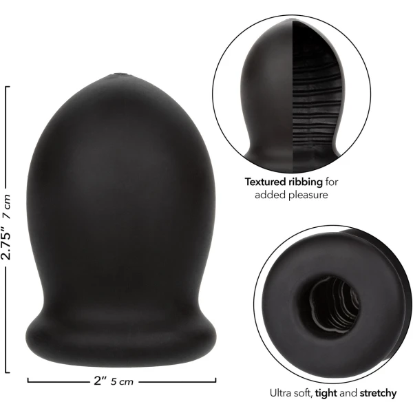 Boundless Rechargeable Vibrating Stroker Silicone Waterproof Penis Masturbator By CalExotics - Black