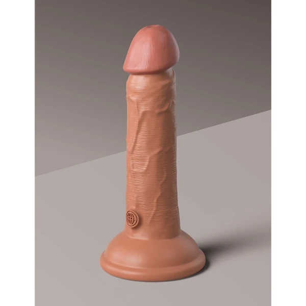King Cock Elite Vibrating Silicone Dual-density Cock 6 In. Tan