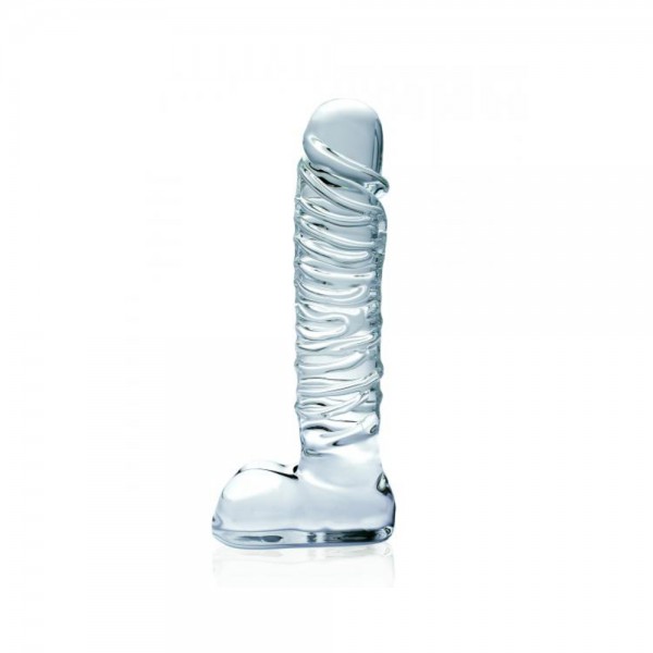 Icicles No. 63 Clear Glass Realistic Dildo