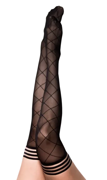 Kix'ies Anna Black Diamond Thigh Highs