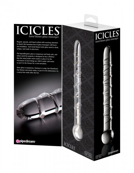 7.5" Ribbed Glass Dildo