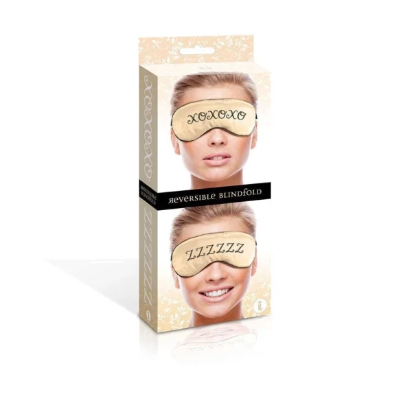 The 9's Xoxo-zzz Satin Blindfold - Black-gold