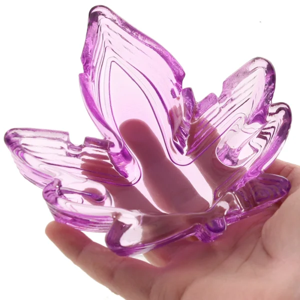 Pot Leaf Purple Glass Ashtray