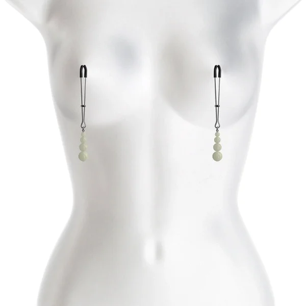 Bound Adjustable G2 Glow In The Dark Nipple Clamps by NS Novelties - Gunmetal