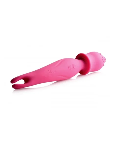 Wand Essentials Dual Diva Silicone Massager - Pink - 9.5 Inch