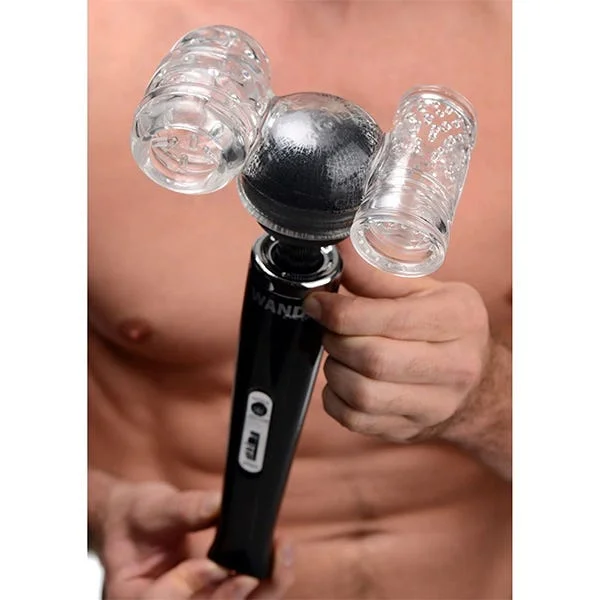 Wand Essentials Twin Turbo Strokers 2 in 1 Wand Attachment for Men