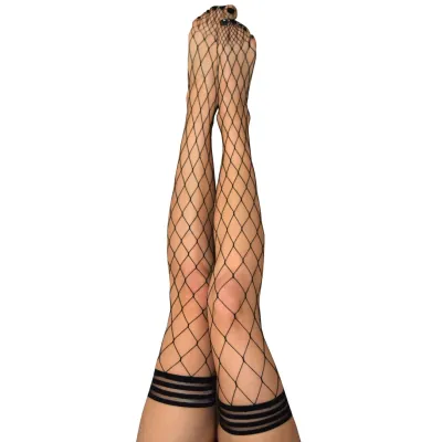 Kix ies Michelle Black Fishnet Thigh Highs