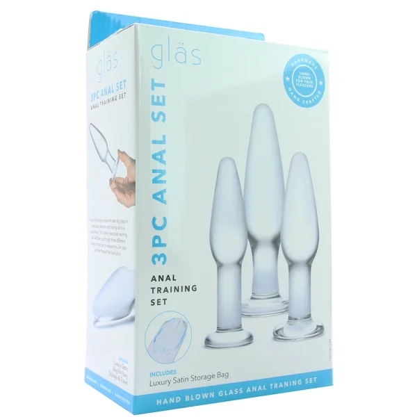Gläs 3 pcs Anal Training Set Glass Butt Plugs
