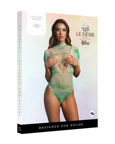 Long Sleeve Teddy With Jewels - Green - O/s