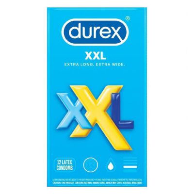 Durex XXL Extra Long Extra Wide Latex Condoms 12 Pack