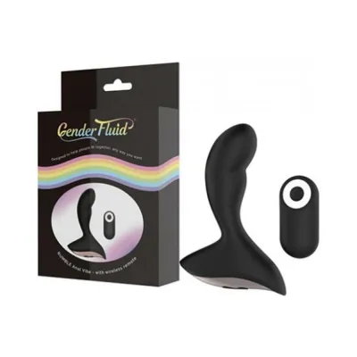 Gender Fluid Rumble Anal Vibe With Remote Silicone Black