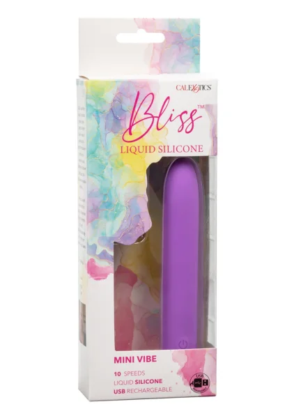 Bliss Liquid Silicone Rechargeable Waterproof Mini Vibrator - Purple