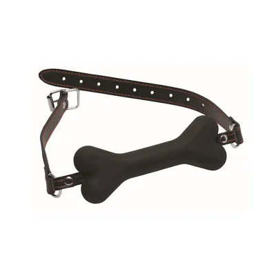 Hound Adjustable Dog Bone Gag Black red