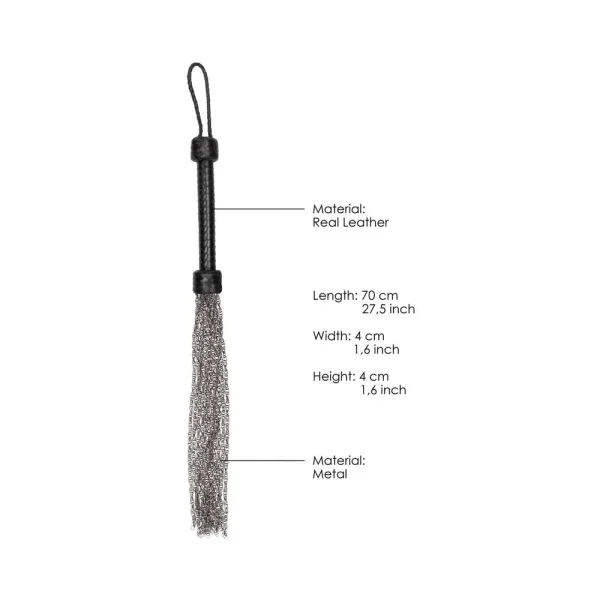 Ouch! Pain - Saddle Leather Metal Chain Flogger